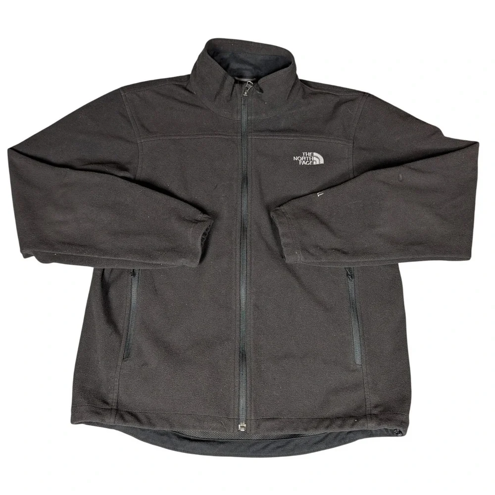 The North Face WindWall Fleece Jacket Full Zip Black Mens Outdoor Hiking‎ Layer